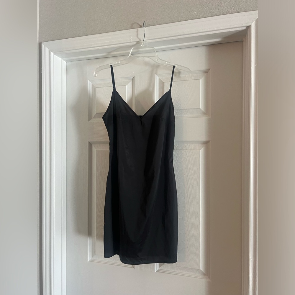 Sezane Black Slip Dress